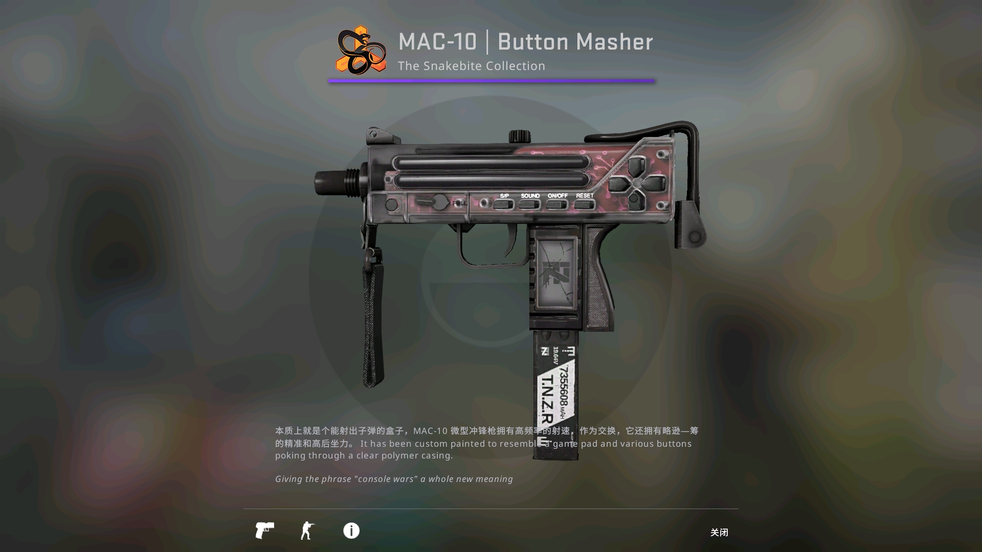 MAC-10 Button Masher cs go skin instaling